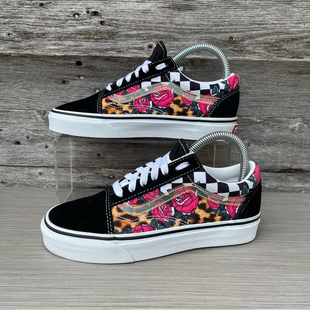 Vans Old Skool Rose Animal Print Checkerboard